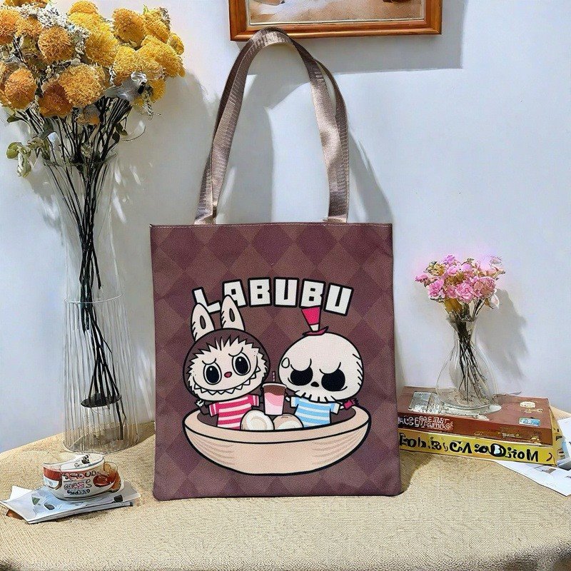 Labubu Cartoon Canvas Tote Bag